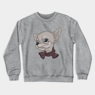 Chihuahua. Puppy in a scarf Crewneck Sweatshirt